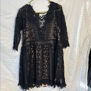 Jen’s Pirate Booty Black Lace Dress Size M/L